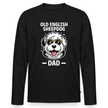 Old English Sheepdog Saying Joke Sheepdog Gift - Men's Premium Organic Long Sleeve Shirt - black - Front - Nico (187cm)