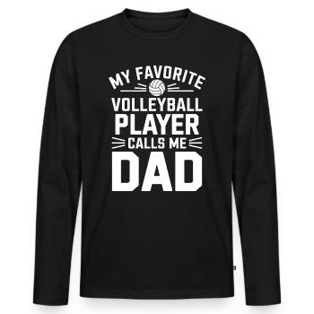 volley-ball dire drôle de cadeau de volley-ball - T-shirt manches longues Premium bio Homme - noir - Devant - Nico (187cm)