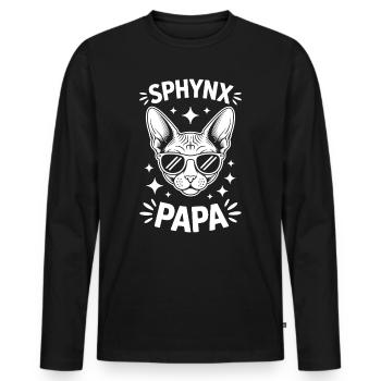 Chat Sphynx Disant Drôle Chat Sphynx Cadeau - T-shirt manches longues Premium bio Homme - noir - Devant - Nico (187cm)