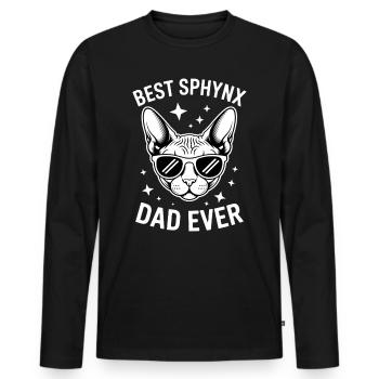 Chat Sphynx Disant Drôle Chat Sphynx Cadeau - T-shirt manches longues Premium bio Homme - noir - Devant - Nico (187cm)