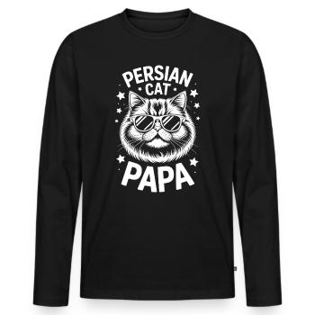 Persian Cat Saying Funny Persian Cat Gift - Men's Premium Organic Long Sleeve Shirt - black - Front - Nico (187cm)