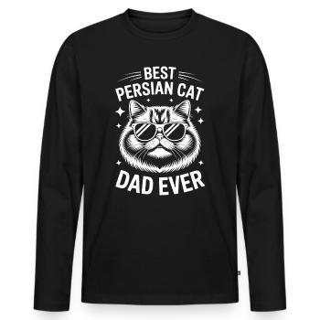Persian Cat Saying Funny Persian Cat Gift - Men's Premium Organic Long Sleeve Shirt - black - Front - Nico (187cm)