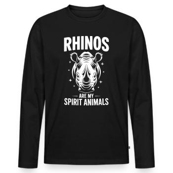 Rhino Disant Rhinos Drôle Rhino Cadeau - T-shirt manches longues Premium bio Homme - noir - Devant - Nico (187cm)