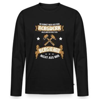 T-shirt pour le fier mineur et mineur - T-shirt manches longues Premium bio Homme - noir - Devant - Nico (187cm)