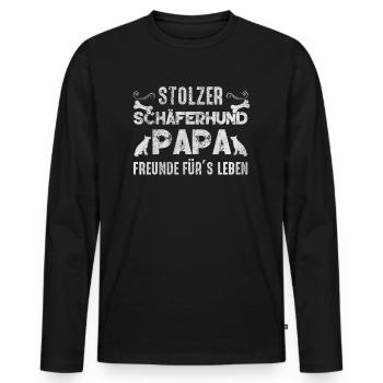 Proud Shepherd Papa Friends For Life - Men's Premium Organic Long Sleeve Shirt - black - Front - Nico (187cm)