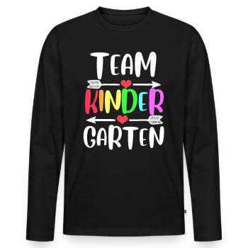 Kindergarten Team - Männer Premium Bio Langarmshirt - Schwarz - Vorne - Nico (187cm)