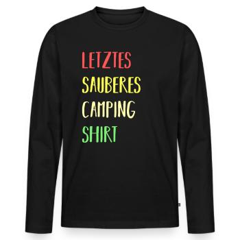 Letztes sauberes Camping Shirt - Männer Premium Bio Langarmshirt - Schwarz - Vorne - Nico (187cm)