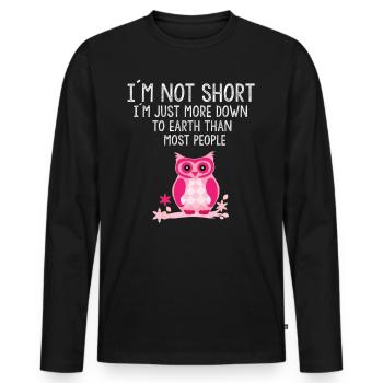I'm Not Short - Männer Premium Bio Langarmshirt - Schwarz - Vorne - Nico (187cm)
