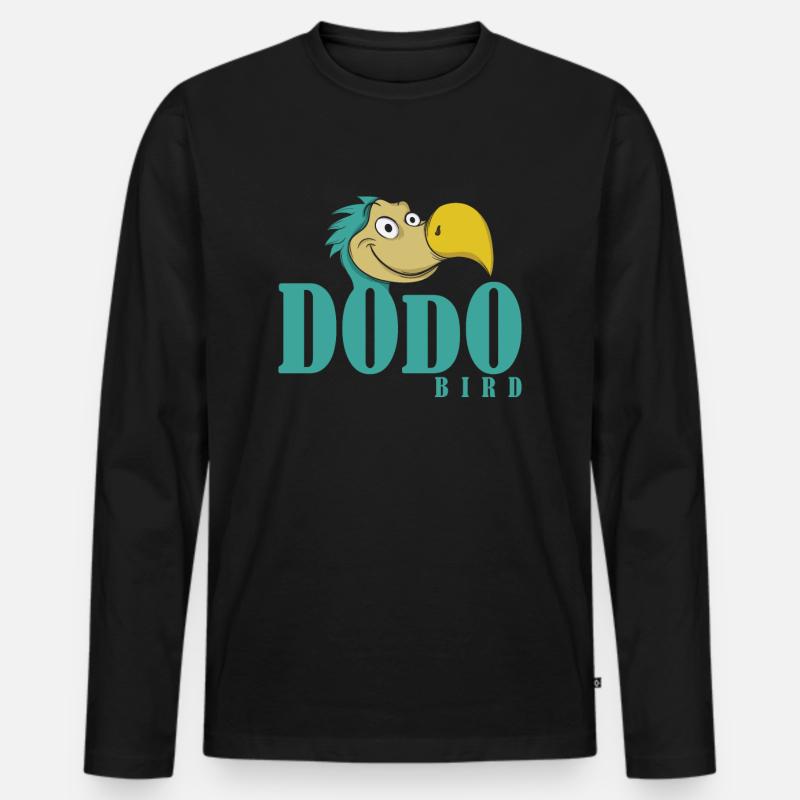 Dodo Schrift mit Dodokopf - Männer Premium Bio Langarmshirt - Schwarz