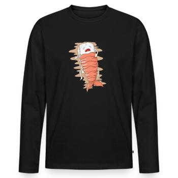 Le riz à sushi dort sous les crevettes - T-shirt manches longues Premium bio Homme - noir - Devant - Nico (187cm)