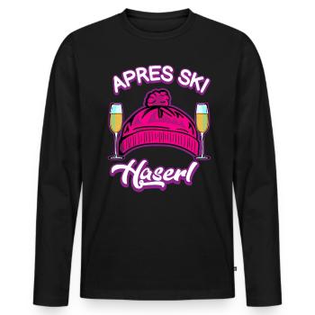 Apres Ski Haserl - Männer Premium Bio Langarmshirt - Schwarz - Vorne - Nico (187cm)