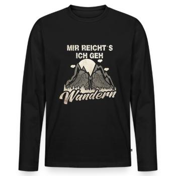 Mir reichts ich geh wandern - Männer Premium Bio Langarmshirt - Schwarz - Vorne - Nico (187cm)