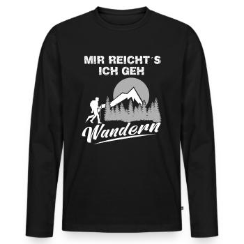 Mir reichts ich geh wandern - Männer Premium Bio Langarmshirt - Schwarz - Vorne - Nico (187cm)