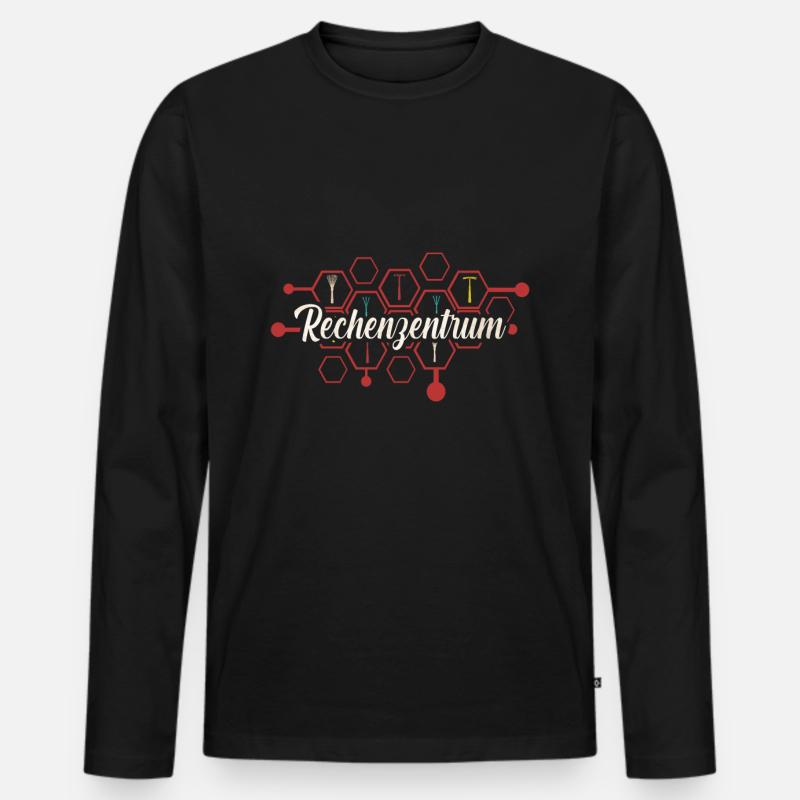 Rechenzentrum - Männer Premium Bio Langarmshirt - Schwarz