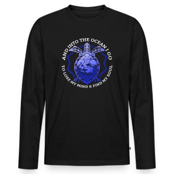 And Into The Ocean I Go To Save The Turtles - Männer Premium Bio Langarmshirt - Schwarz - Vorne - Nico (187cm)