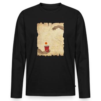 Michelangelo mains beerpong beer pong - T-shirt manches longues Premium bio Homme - noir - Devant - Nico (187cm)