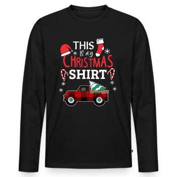 This Is My Christmas Shirt - T-shirt manches longues Premium bio Homme - noir - Devant - Nico (187cm)