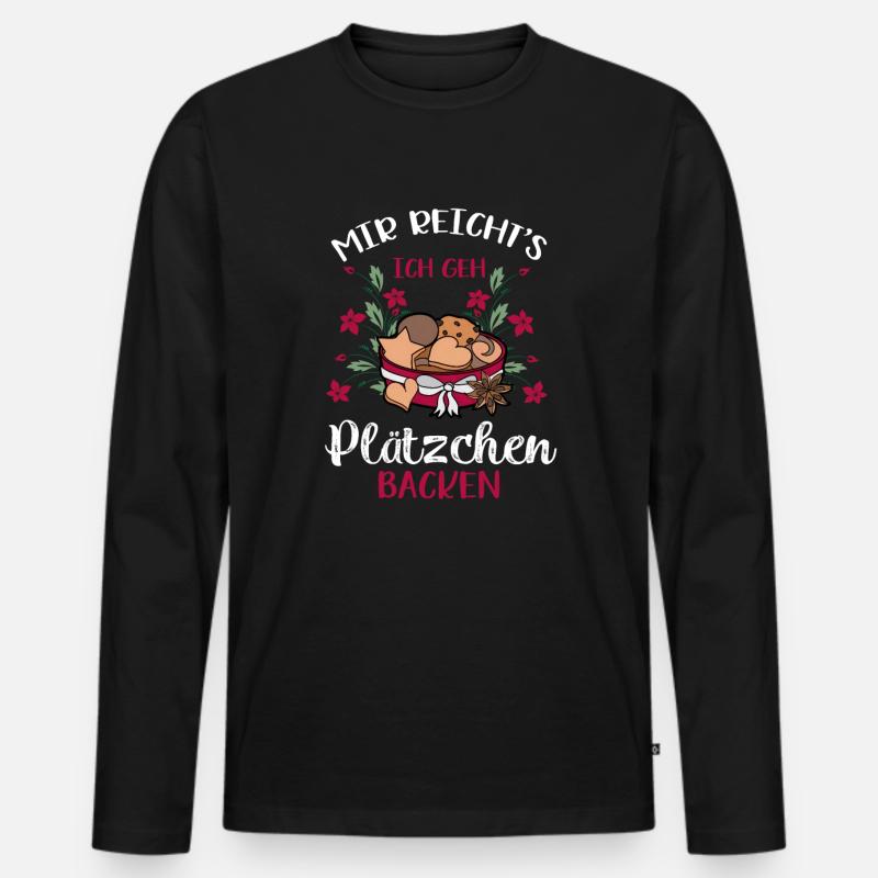 Mir Reichts Ich Geh Backen Bäcker Konditor Backen - Männer Premium Bio Langarmshirt - Schwarz