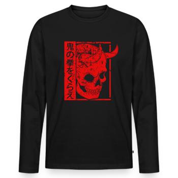 Demon devil japanese culture devil japan - Men's Premium Organic Long Sleeve Shirt - black - Front - Nico (187cm)