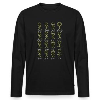 Matheforme Danse Équations mathématiques - T-shirt manches longues Premium bio Homme - noir - Devant - Nico (187cm)