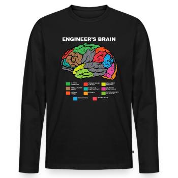 Engineers Brain Ingenieur Gehirn Ingenieure Uni - Männer Premium Bio Langarmshirt - Schwarz - Vorne - Nico (187cm)