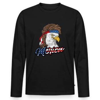 Merica 4e Of July Amérique Usa Aigle Kamala Harris - T-shirt manches longues Premium bio Homme - noir - Devant - Nico (187cm)