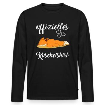 Offizielles Kuschelshirt Ich mag halt einfach Füch - Männer Premium Bio Langarmshirt - Schwarz - Vorne - Nico (187cm)
