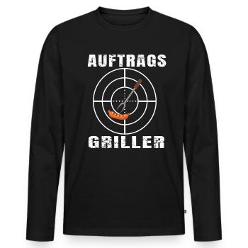 Auftrags Griller Am Bratort - Männer Premium Bio Langarmshirt - Schwarz - Vorne - Nico (187cm)