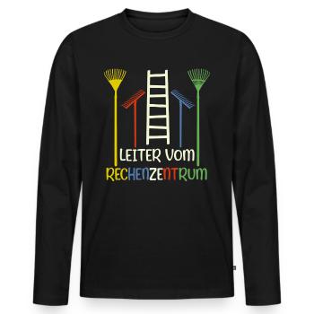 Leiter vom Rechenzentrum Garten Gärtner Gartenbau - Männer Premium Bio Langarmshirt - Schwarz - Vorne - Nico (187cm)