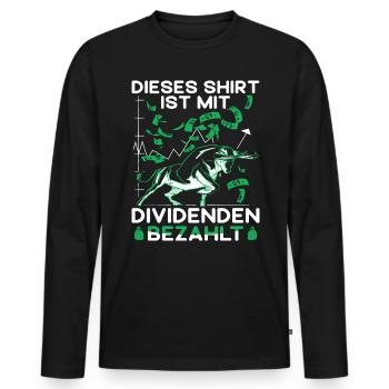 Aktien Dividenden Investor Börsen - Männer Premium Bio Langarmshirt - Schwarz - Vorne - Nico (187cm)