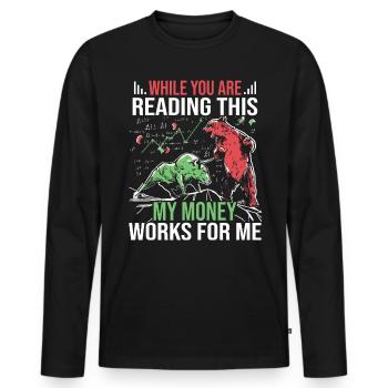 Stocks Invest Bull and Bear Stock Exchange - Men's Premium Organic Long Sleeve Shirt - black - Front - Nico (187cm)