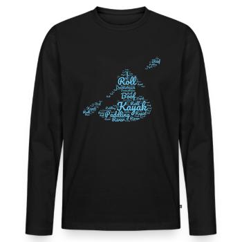 Kayak Kayaker Paddling - Men's Premium Organic Long Sleeve Shirt - black - Front - Nico (187cm)