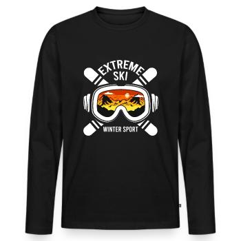 Adventure Extreme Ski Winter Sport - T-shirt manches longues Premium bio Homme - noir - Devant - Nico (187cm)