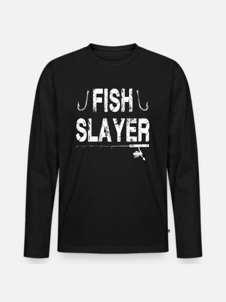Fish Slayer - Men's Premium Organic Long Sleeve Shirt - black
