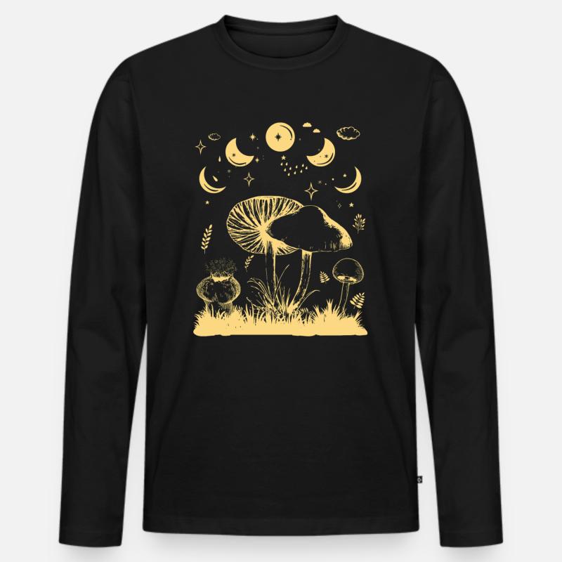 Nur eine Phase - Vom Mond - Männer Premium Bio Langarmshirt - Schwarz