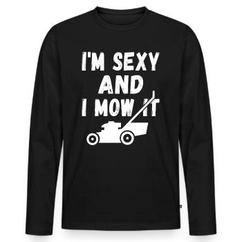 Je suis sexy et je tonds ça - T-shirt manches longues Premium bio Homme - noir - Devant - Nico (187cm)