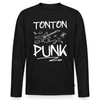 Tonton Punk Rock - T-shirt manches longues Premium bio Homme - noir - Devant - Nico (187cm)