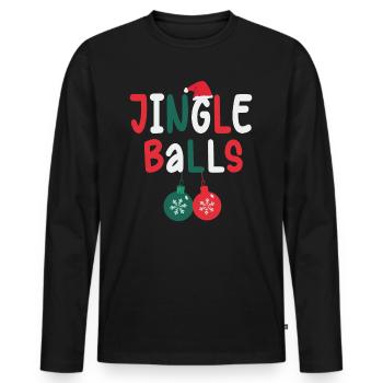 Tinsel Tits And Jingle Balls - Funny Christmas - Men's Premium Organic Long Sleeve Shirt - black - Front - Nico (187cm)