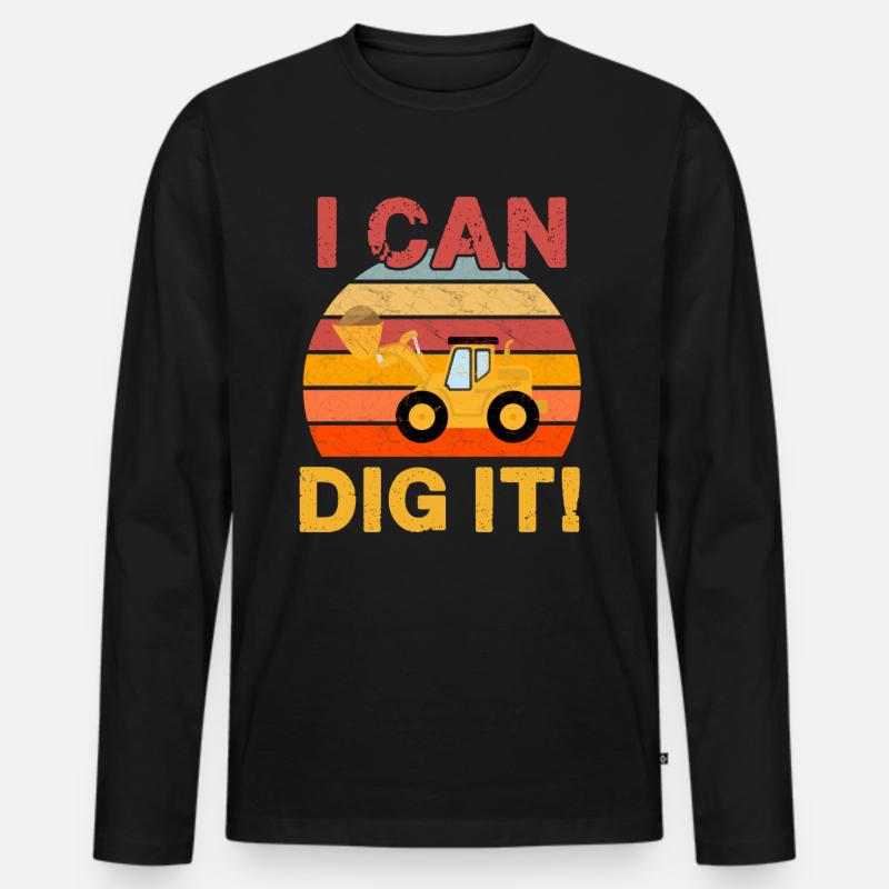 Ich kann es graben! - Männer Premium Bio Langarmshirt - Schwarz