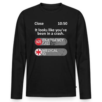 Es sieht so aus, als hättest du einen Unfall gehabt - Männer Premium Bio Langarmshirt - Schwarz - Vorne - Nico (187cm)