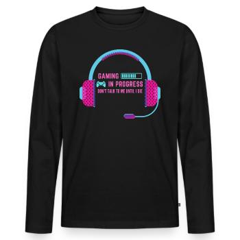 Gamer Gamer Gamer Headset Gaming Birthday - Men's Premium Organic Long Sleeve Shirt - black - Front - Nico (187cm)