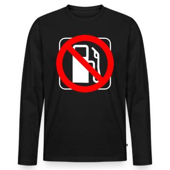 Stop gasoline diesel prices prohibition graphic - Men's Premium Organic Long Sleeve Shirt - black - Front - Nico (187cm)