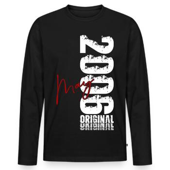 20th Birthday Gift Original May 2006 - Men's Premium Organic Long Sleeve Shirt - black - Front - Nico (187cm)