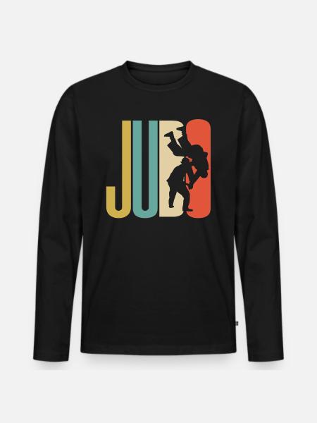 Judo Design - Männer Premium Bio Langarmshirt - Schwarz