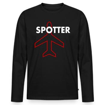 Planespotter Flugzeug Beobachter - Männer Premium Bio Langarmshirt - Schwarz - Vorne - Nico (187cm)