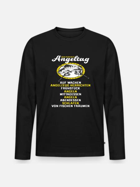 Angeler - Männer Premium Bio Langarmshirt - Schwarz