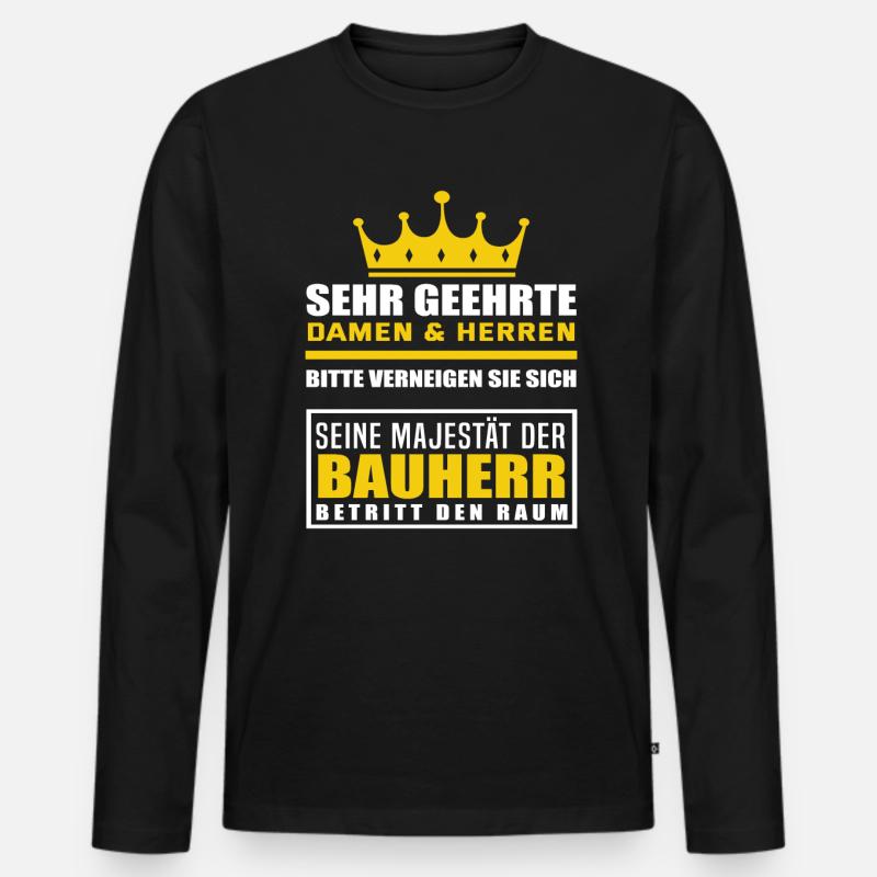 Bauherr - Männer Premium Bio Langarmshirt - Schwarz