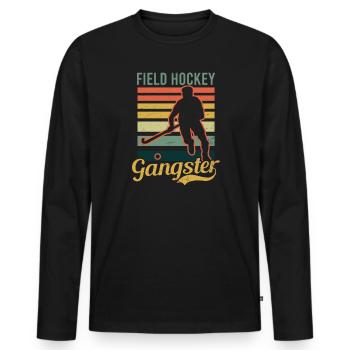 Feldhockey Feldhockey Gangster - Männer Premium Bio Langarmshirt - Schwarz - Vorne - Nico (187cm)