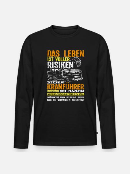 Kran Autokran Kranführer - Männer Premium Bio Langarmshirt - Schwarz