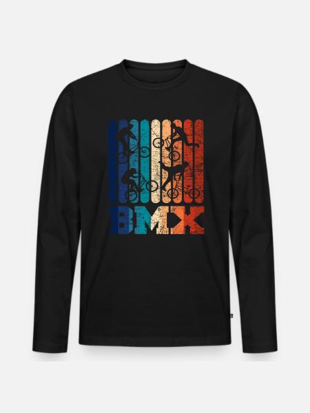 Retro BMX - Men's Premium Organic Long Sleeve Shirt - black